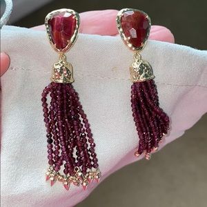 red ks earrings